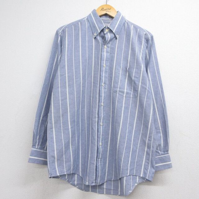 アロー 90s 長袖シャツ ストライプ ライトブルー メンズL相当 | 古着