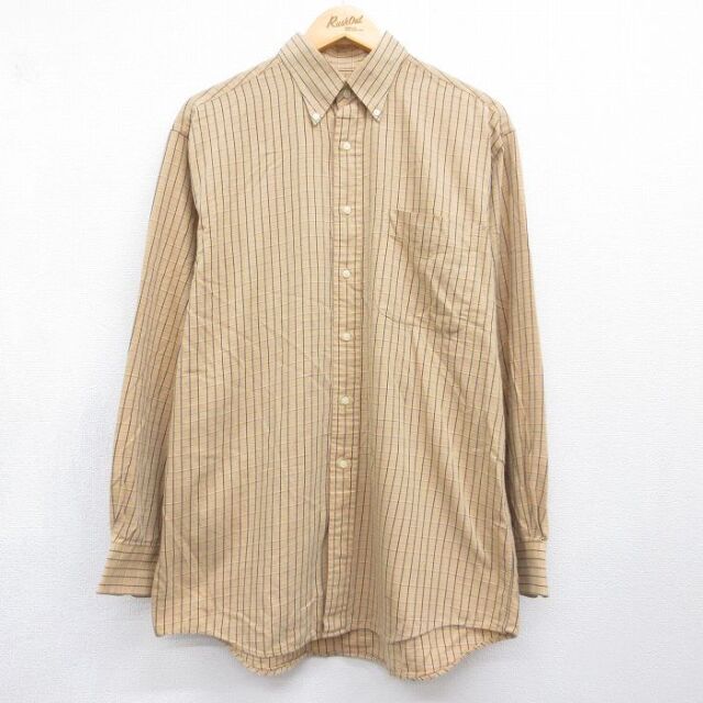 JOS A BANK 長袖シャツ ベージュチェック メンズXL相当 | 古着