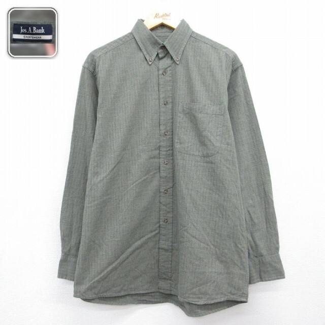 JOS A BANK 長袖シャツ カーキチェック メンズL相当 | 古着
