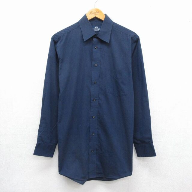 STAFFORD 長袖シャツ ネイビー メンズM相当 | 古着
