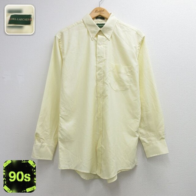 90s 長袖シャツ イエロー メンズL相当 | 古着