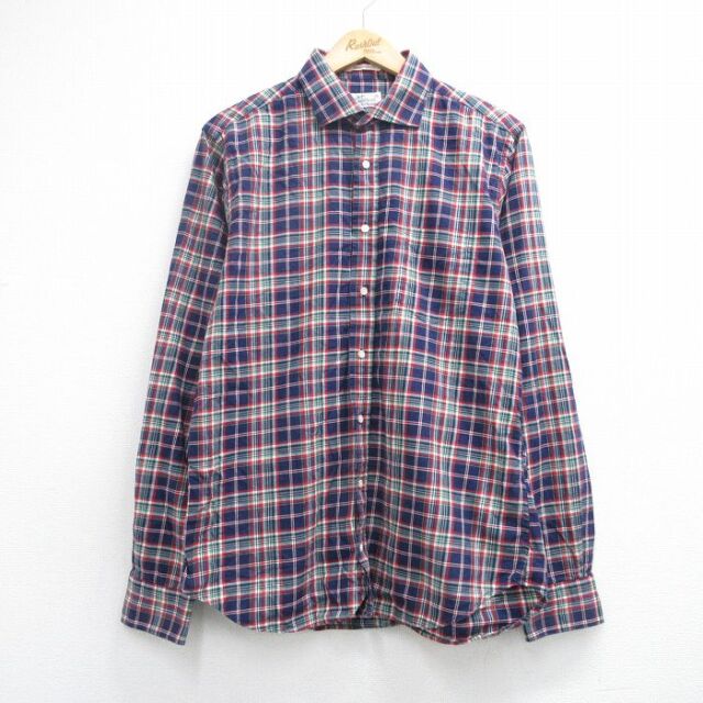 GANT 80s 長袖シャツ ネイビーチェック メンズL相当 | 古着