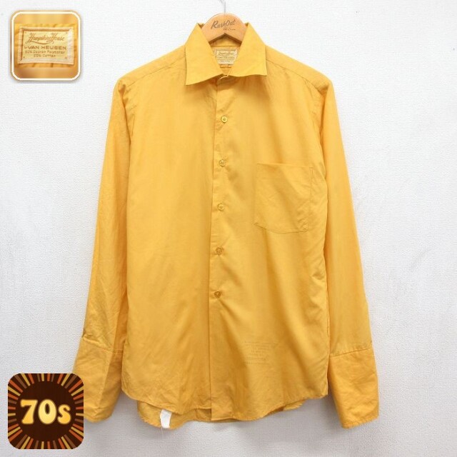 バンヒューセン 70s 長袖シャツ イエロー メンズM相当 | 古着