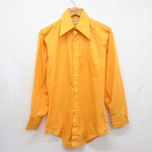 70s 長袖シャツ イエロー メンズS相当 | 古着