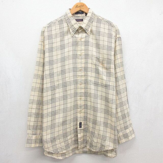 GANT 長袖 シャツ 90s ボタンダウン イエロー チェック メンズXL相当 | 古着