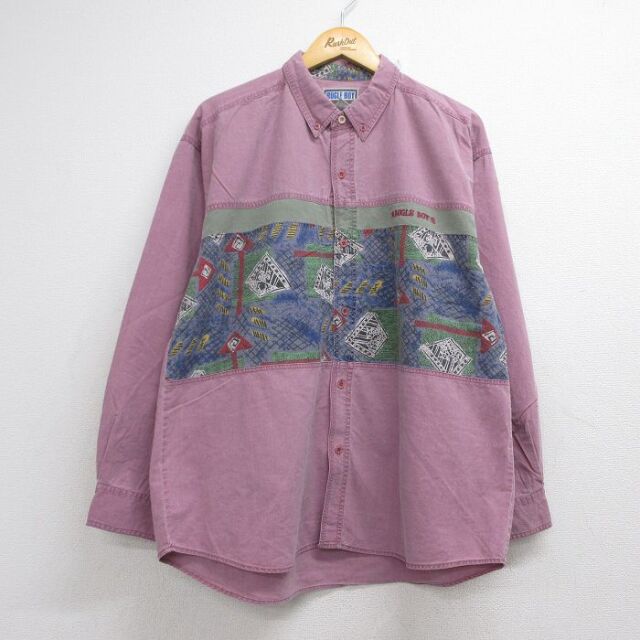 ビューグルボーイ 90s 長袖シャツ パープル メンズL相当 | 古着