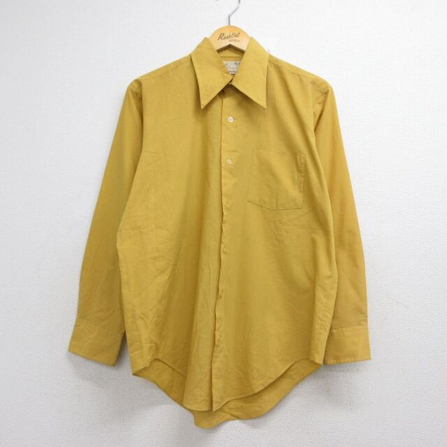 70s 長袖シャツ イエロー メンズL相当 | 古着