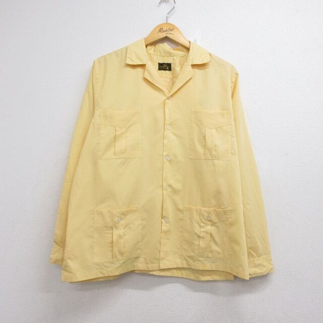 70s 長袖シャツ イエロー メンズM相当 | 古着