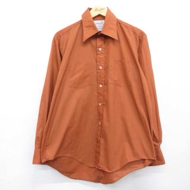 PERMANENT PRESS 70s 長袖シャツ ブラウン メンズL相当 | 古着
