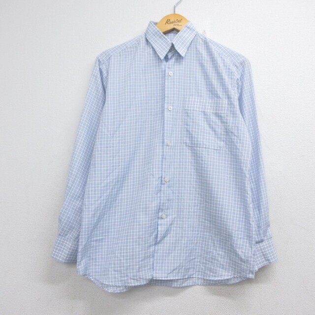 MOHAN'S ライトブルーチェ 長袖 シャツ 90s 胸ポケット チェック メンズM相当 | 古着