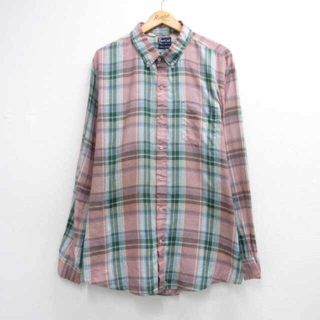 DeeCee 80s 長袖シャツ ピンクチェック メンズXL相当 | 古着