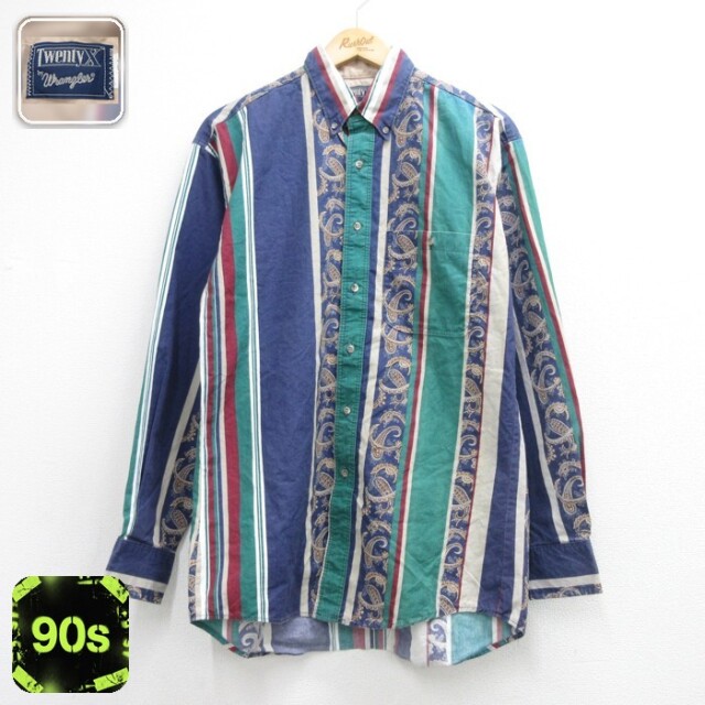 ラングラー 90s 長袖シャツ ペイズリー メンズM相当 | 古着