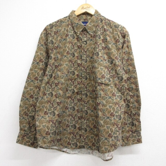 カタリナ 長袖シャツ 総柄 ベージュ メンズL相当 | 古着