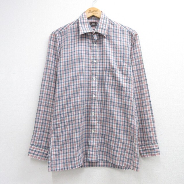 JOHN HENRY 長袖 シャツ 80s 胸ポケット ホワイト チェック メンズM相当 | 古着