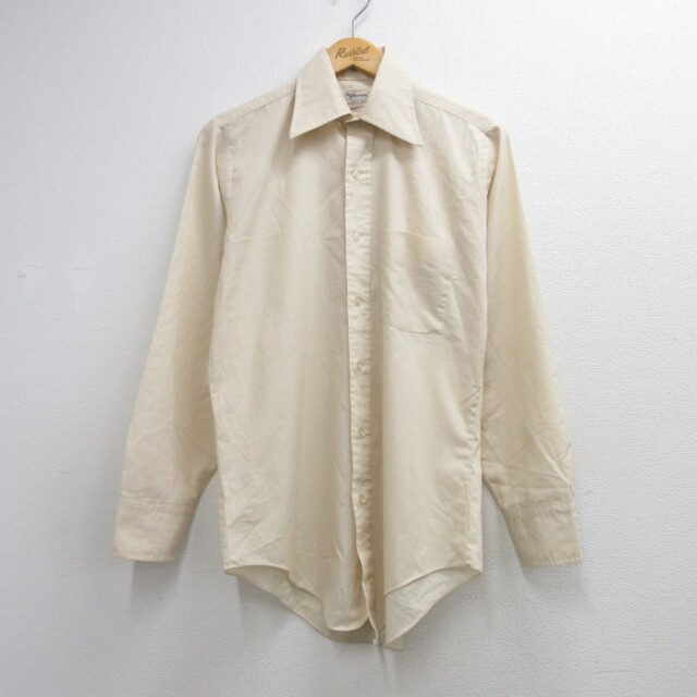 Le Chevron 70s 長袖シャツ ベージュ メンズM相当 | 古着