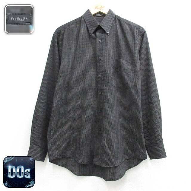 VAN HEUSEN 00s 長袖シャツ ブラックチェック メンズL相当 | 古着