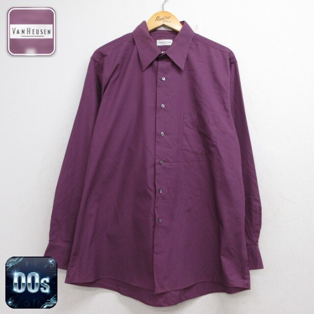 VAN HEUSEN 00s 長袖シャツ ポプリン パープル メンズXL相当 | 古着