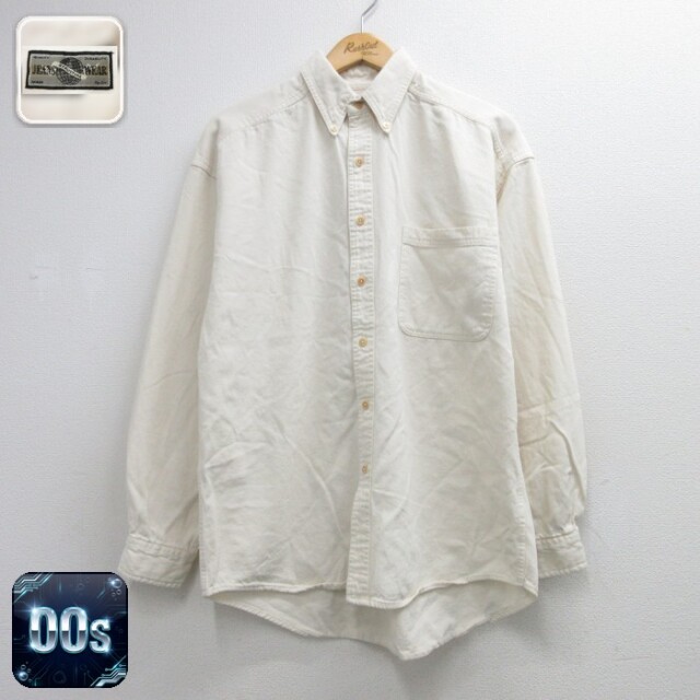 JEANS WEAR 00s 長袖シャツ オックスフォード 生成り ベージュ メンズL相当 | 古着