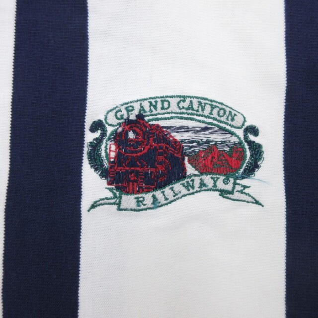 OAKTON ラガーシャツ XL 青/白/黒ストライプ 80’s 古着 古着通販 L☆古着 Outer Banks 長袖 ラガー シャツ メンズ 90年代 90s
