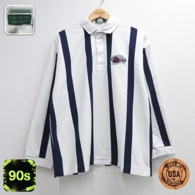 古着通販 L☆古着 Outer Banks 長袖 ラガー シャツ メンズ 90年代 90s