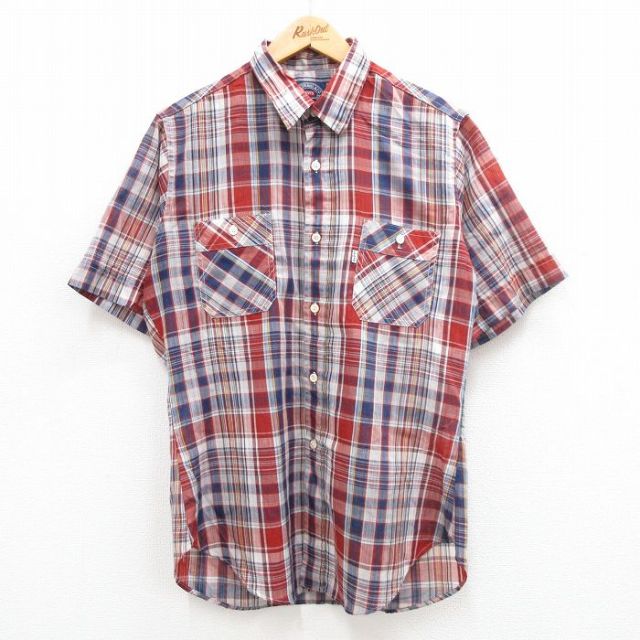 【古着】ヴィンテージLevi's 半袖シャツ 赤と青のストライプ 古着】ヴィンテージLevi's 半袖シャツ 赤と青のストライプ