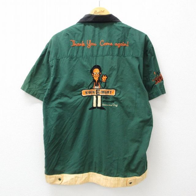 古着通販 L☆古着 半袖 ボウリング シャツ メンズ 00年代 00s
