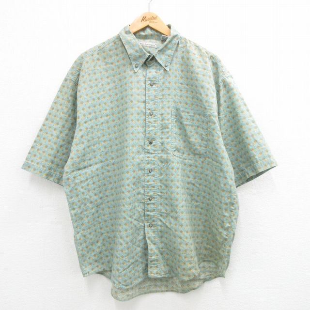 【50%OFF】ビューグルボーイ 00s 半袖シャツ 総柄 グリーン XL | 古着