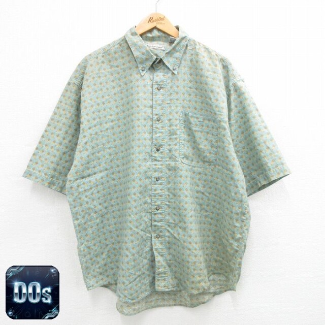 【50%OFF】ビューグルボーイ 00s 半袖シャツ 総柄 グリーン XL | 古着