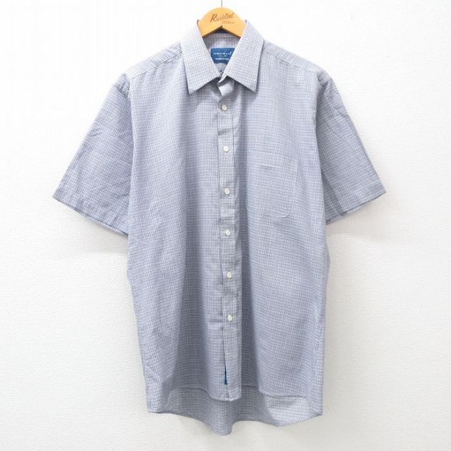 タウンクラフト 90s 半袖シャツ ネイビーチェック L | 古着