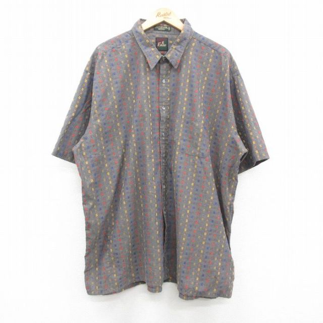 半袖シャツ 総柄 グレー XL | 古着