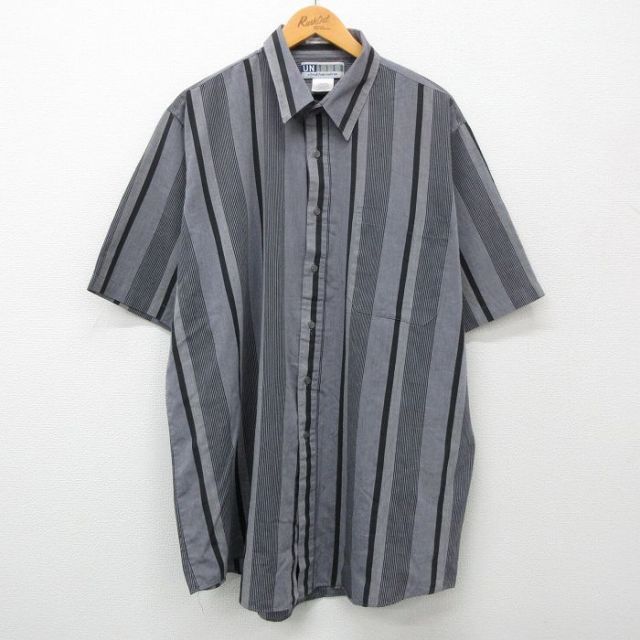 【50%OFF】00s 半袖シャツ ストライプ グレー XL | 古着