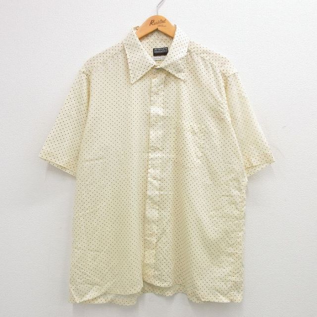 【50%OFF】80s 半袖シャツ ドット イエロー XL | 古着