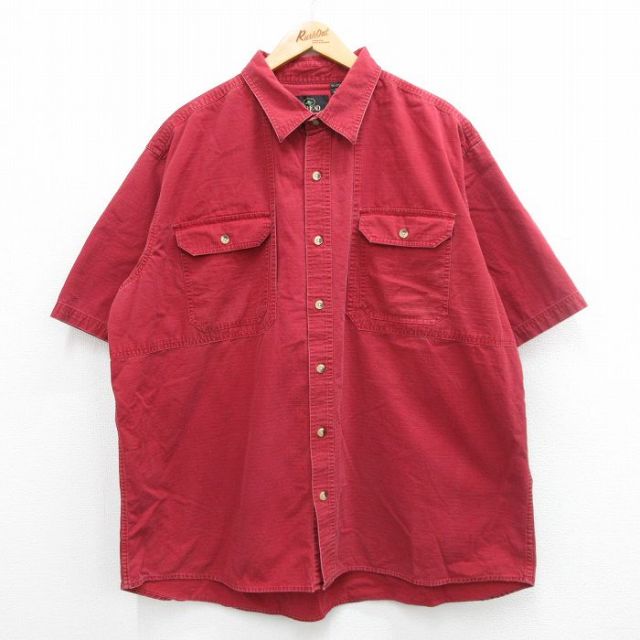【50%OFF】レッドヘッド 00s 半袖シャツ リップストップ バーガンディ XL | 古着