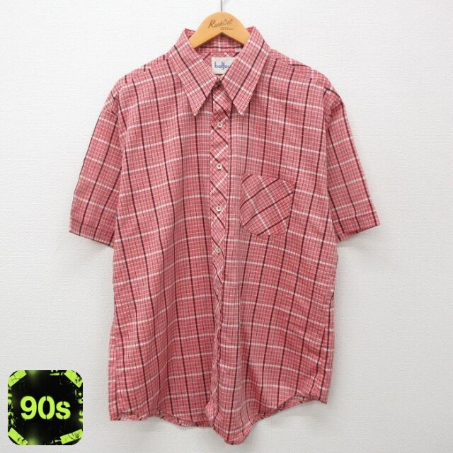 90s 半袖シャツ レッドチェック XL | 古着