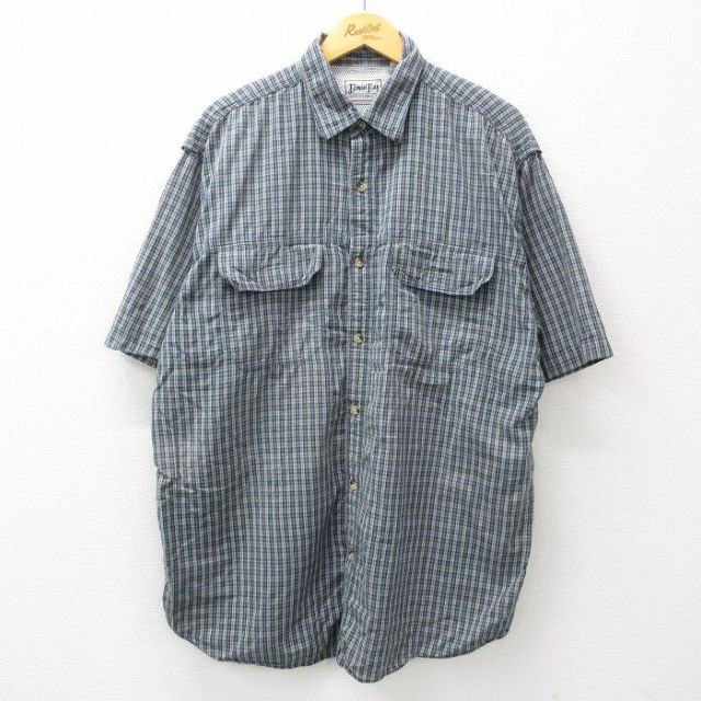 【50%OFF】00s 半袖シャツ ネイビーチェック XL | 古着