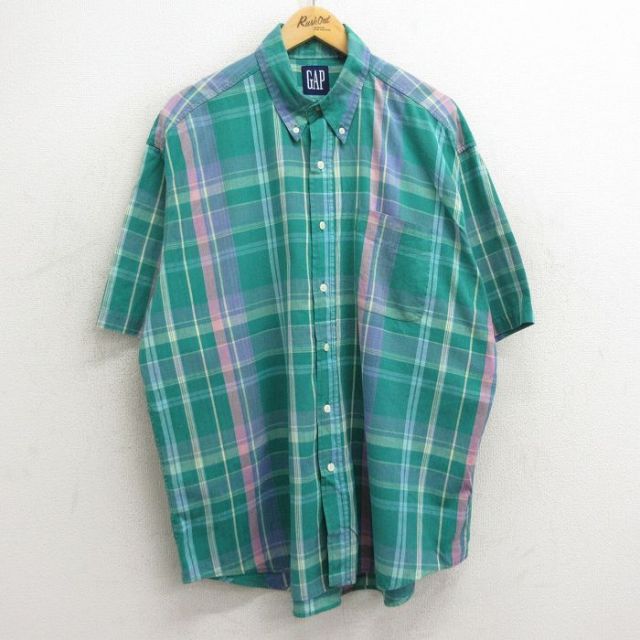 OLD GAP オールドギャップグリーン系チェック　s/s  半袖シャツ 20230626-1668-3qpnjk.jpg