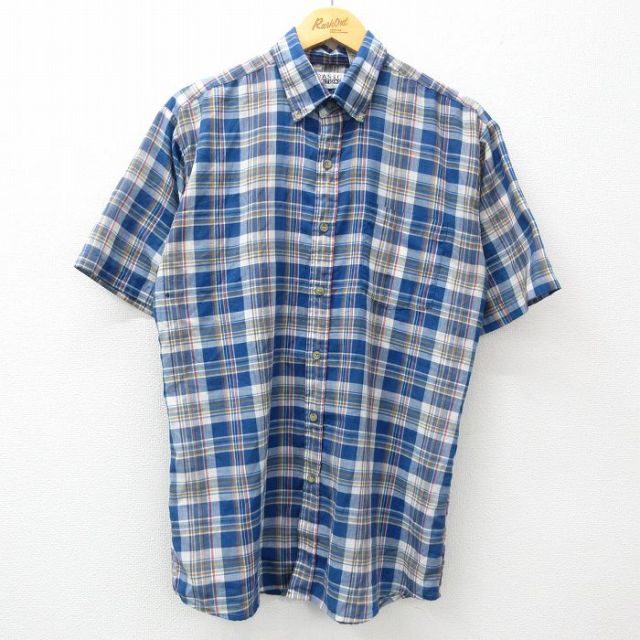 ベーシックエディションズ 00s 半袖シャツ ネイビーチェック L | 古着