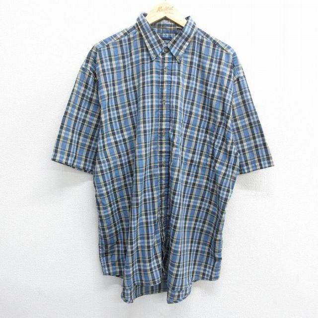 【50%OFF】ピューリタン 00s 半袖シャツ ネイビーチェック XL | 古着