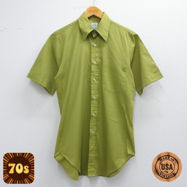 【50%OFF】アロー 70s 半袖シャツ グリーン S | 古着