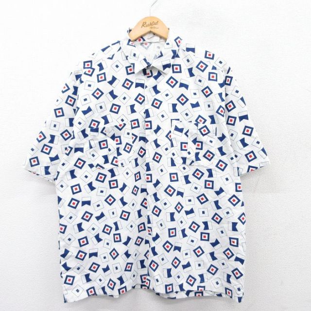 XL★古着 半袖 シャツ メンズ 白他 ホワイト 25apr03 中古 トップス