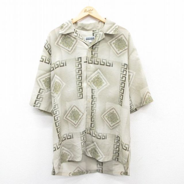 【50%OFF】90s 半袖シャツ 開襟 グリーン XL | 古着