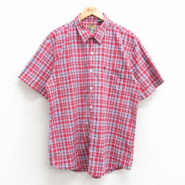 90s 半袖シャツ レッドチェック M | 古着