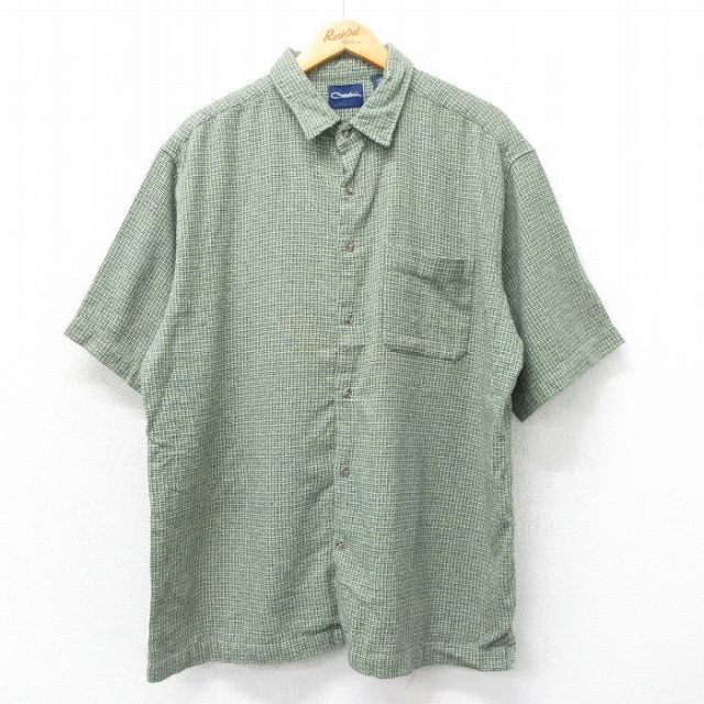 XL★古着 カタリナ 半袖 シャツ メンズ 00年代 00s コットン 緑 グリーン 25apr07 中古 トップス