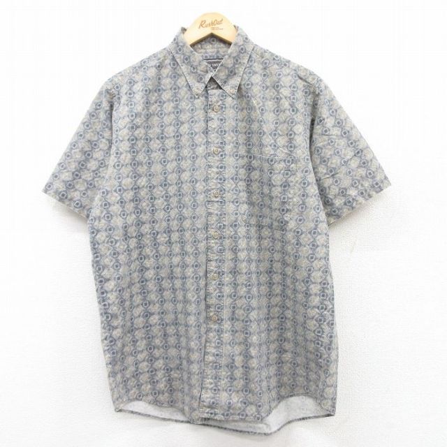 L★古着 半袖 シャツ メンズ 90年代 90s コットン ボタンダウン グレー他 25apr09 中古 トップス