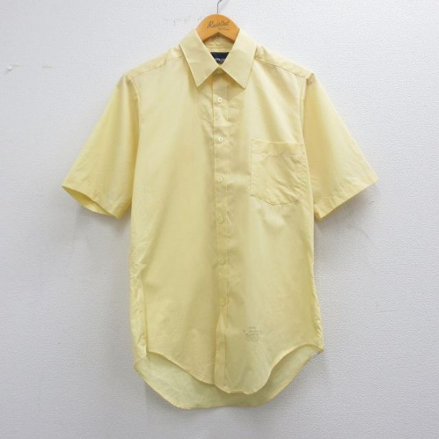 M★古着 半袖 シャツ メンズ 80年代 80s USA製 黄 イエロー 25apr10 中古 トップス