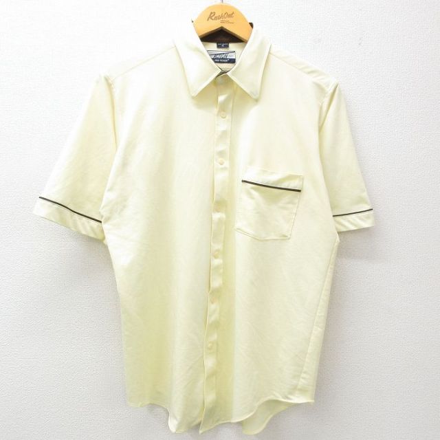 M★古着 バンヒューセン 半袖 シャツ メンズ 90年代 90s 黄 イエロー 25apr11 中古 トップス