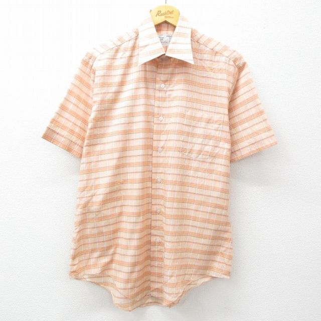シアーズ 70s 半袖シャツ ベージュチェック L | 古着