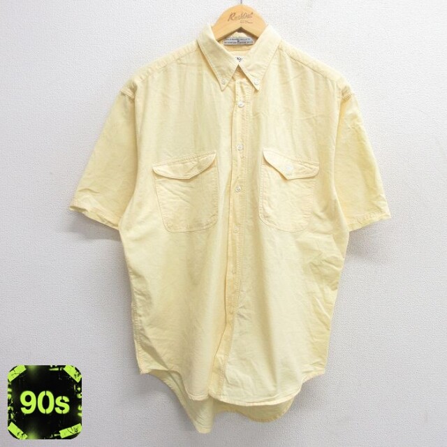 【50%OFF】ドッカーズ 90s 半袖シャツ ワンポイントロゴ イエロー XL | 古着