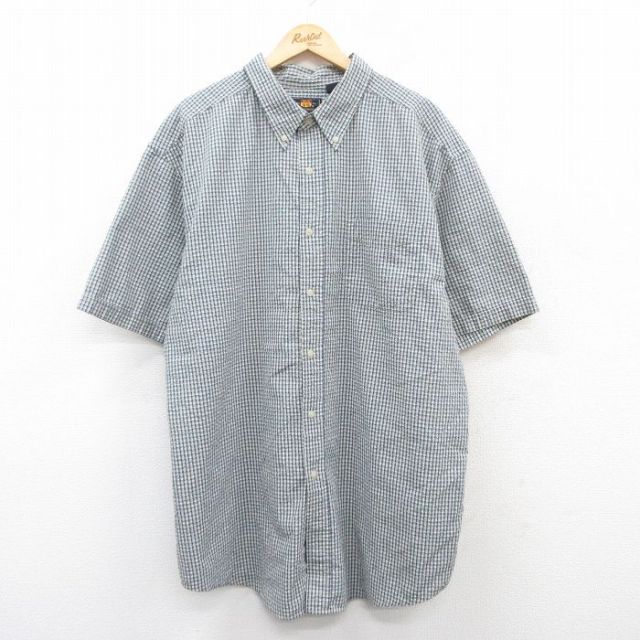 00s 半袖シャツ ネイビーチェック XL | 古着