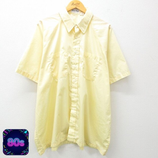80s 半袖シャツ イエロー XL | 古着